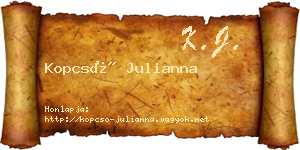 Kopcsó Julianna névjegykártya