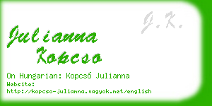 julianna kopcso business card